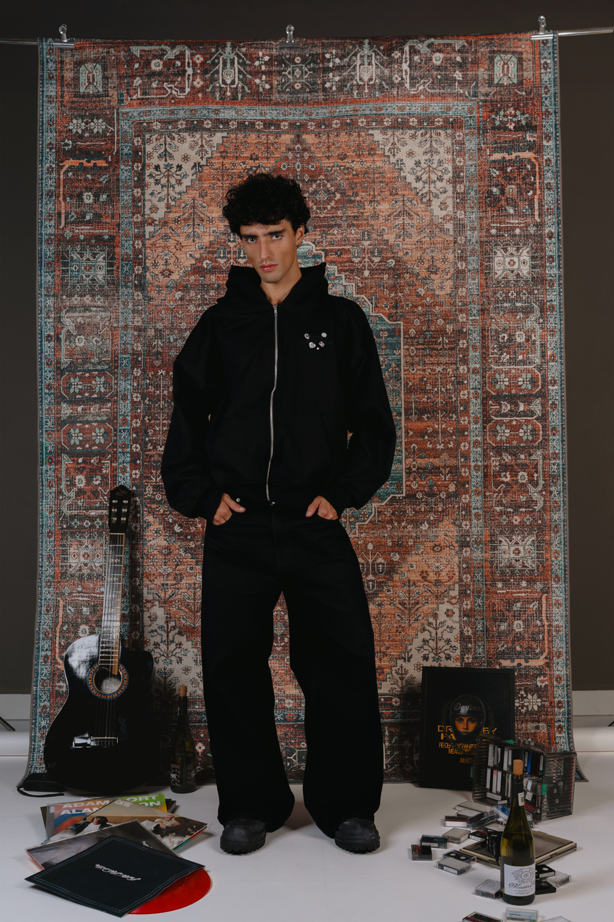 Dark Gems Zip Hoodie Vantablack