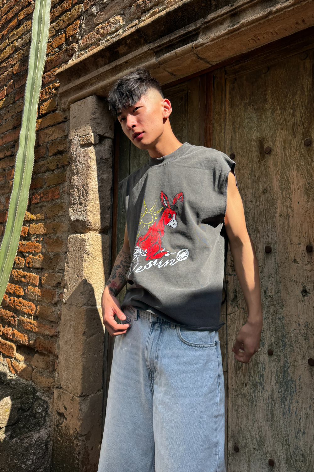 Tanned Donkey Tank Top Washed Grey