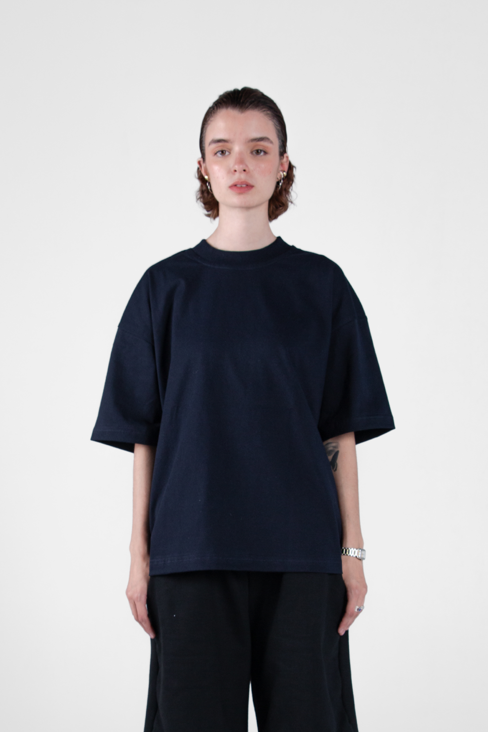 Boxy Tee Navy Blue 250 GSM