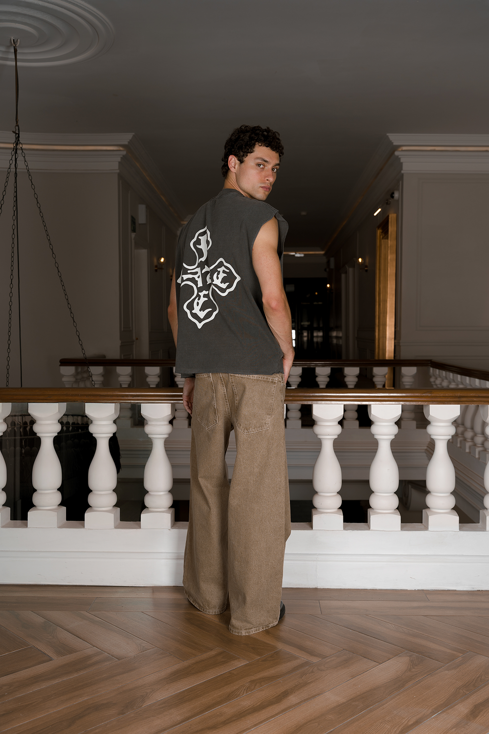 Cross Of Fate Tank Top Washed Grey