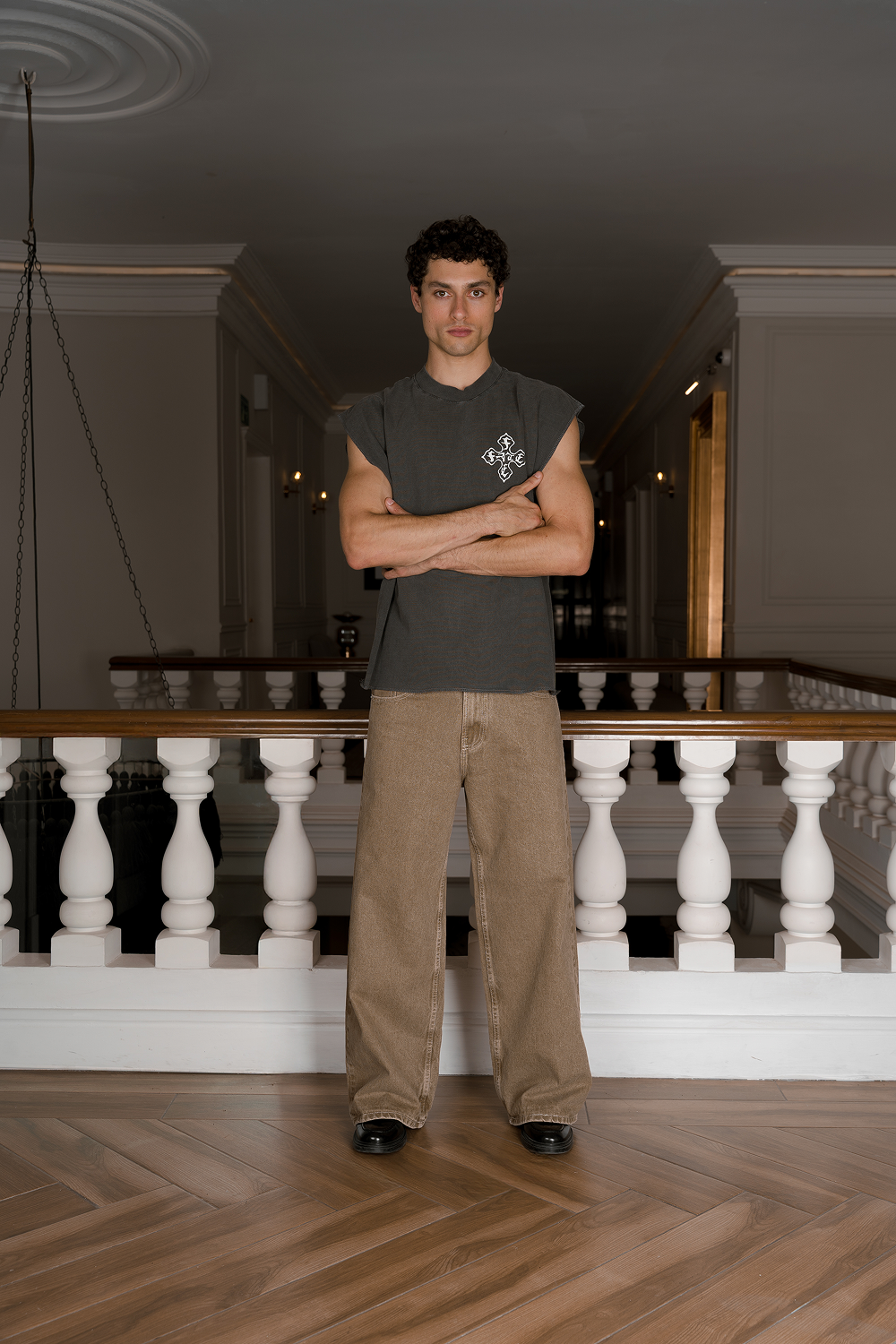 Cross Of Fate Tank Top Washed Grey