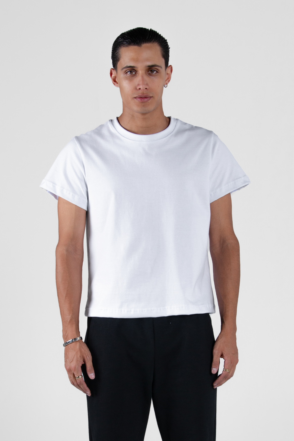 Crop Tee White 250 GSM