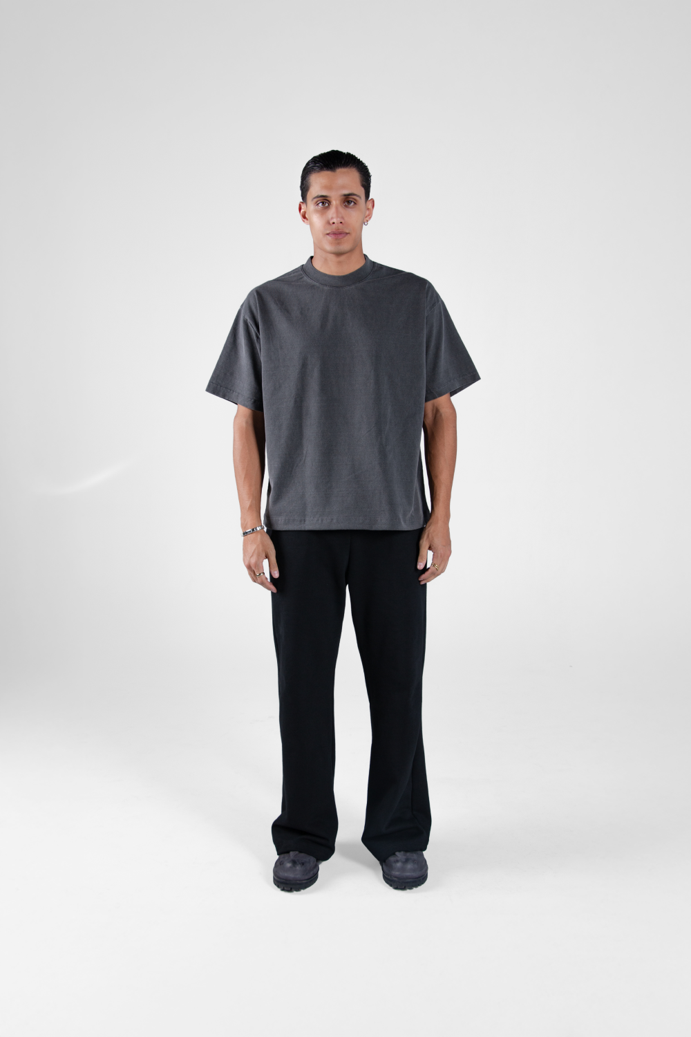 Boxy Tee Washed Grey 250 GSM