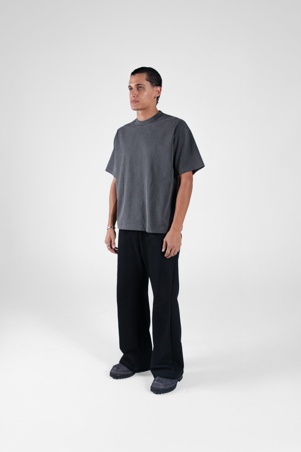 Boxy Tee Washed Grey 250 GSM