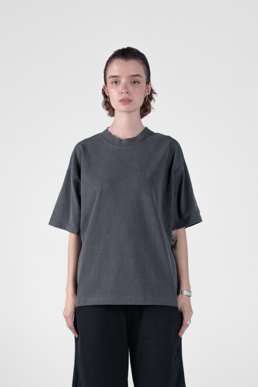 Boxy Tee Washed Grey 250 GSM