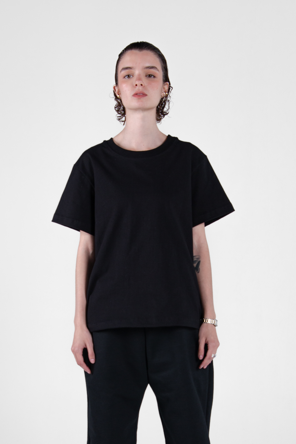 Crop Tee Black 250 GSM