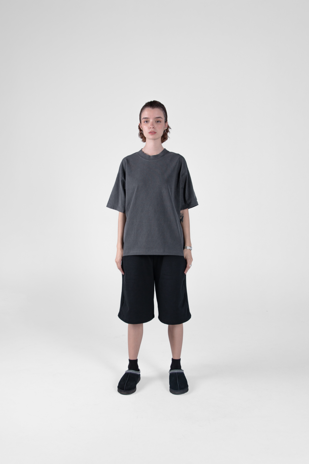 Boxy Tee Washed Grey 250 GSM