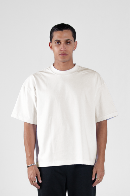 Boxy Tee Ivory 250 GSM