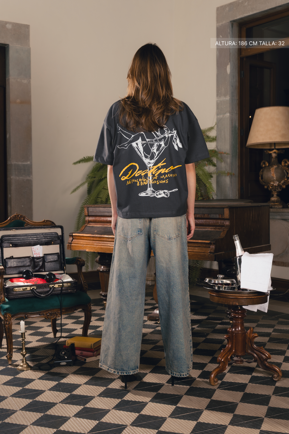 Martini & Bad Decisions Tee Oxford Grey