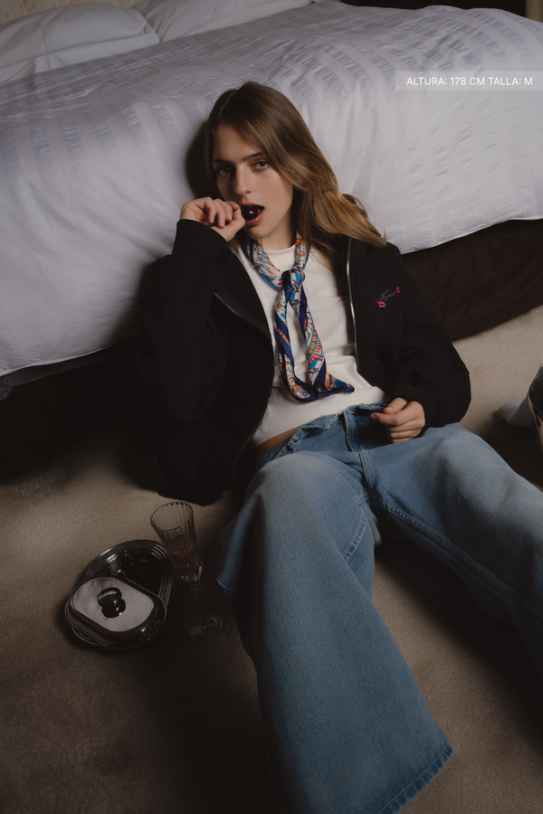 Martini & Bad Decisions Zip Hoodie Vantablack