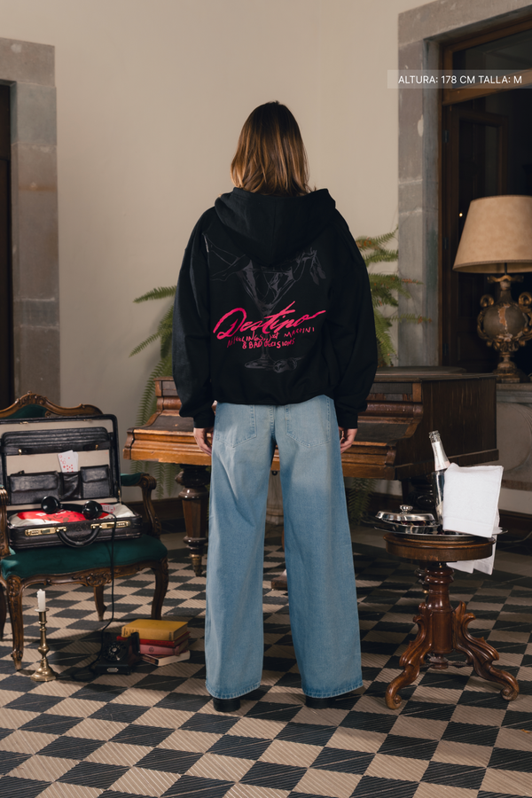 Martini & Bad Decisions Zip Hoodie Vantablack