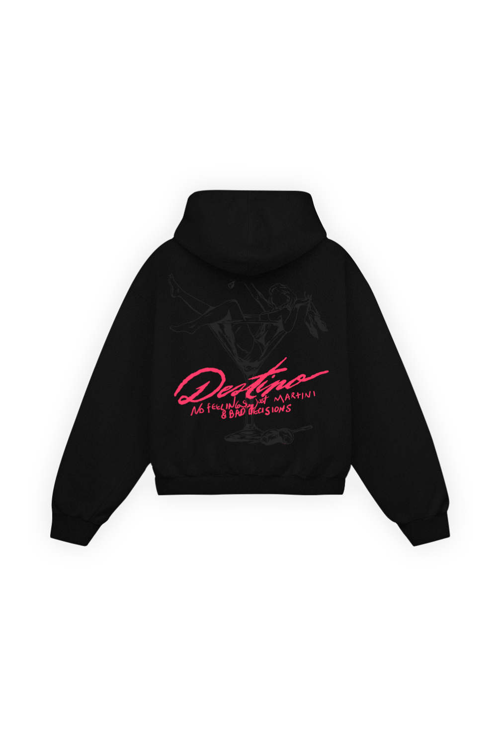 Martini & Bad Decisions Zip Hoodie Vantablack