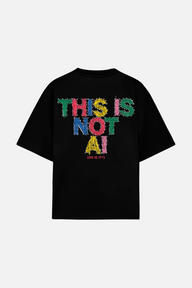 Not AI Crayon Tee Black