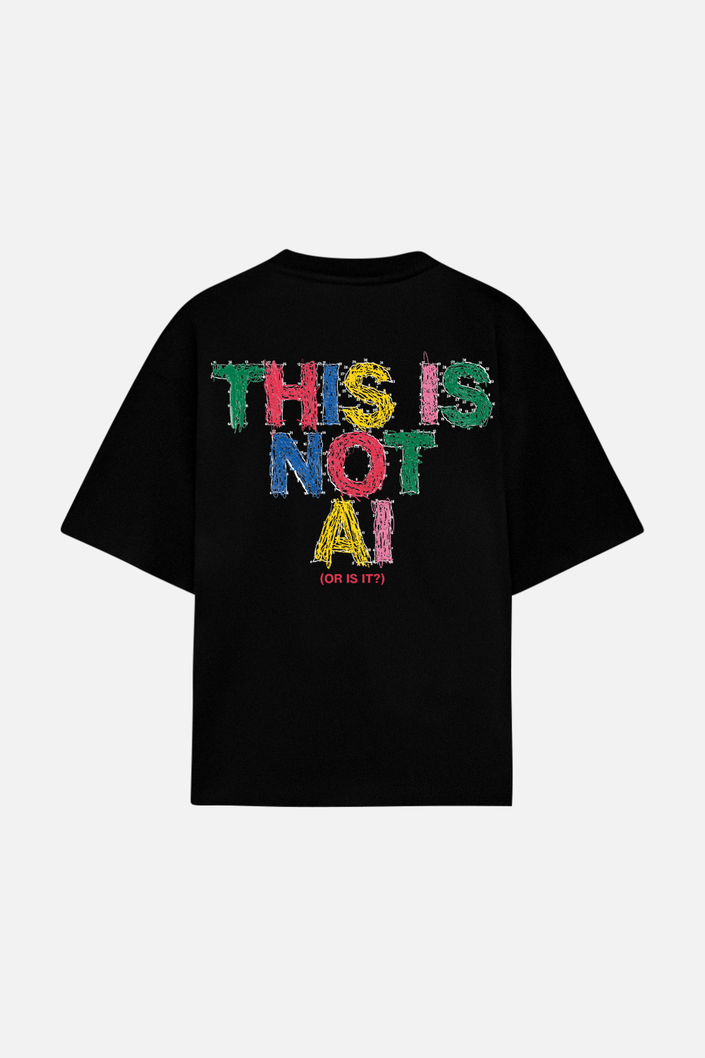 Not AI Crayon Tee Black