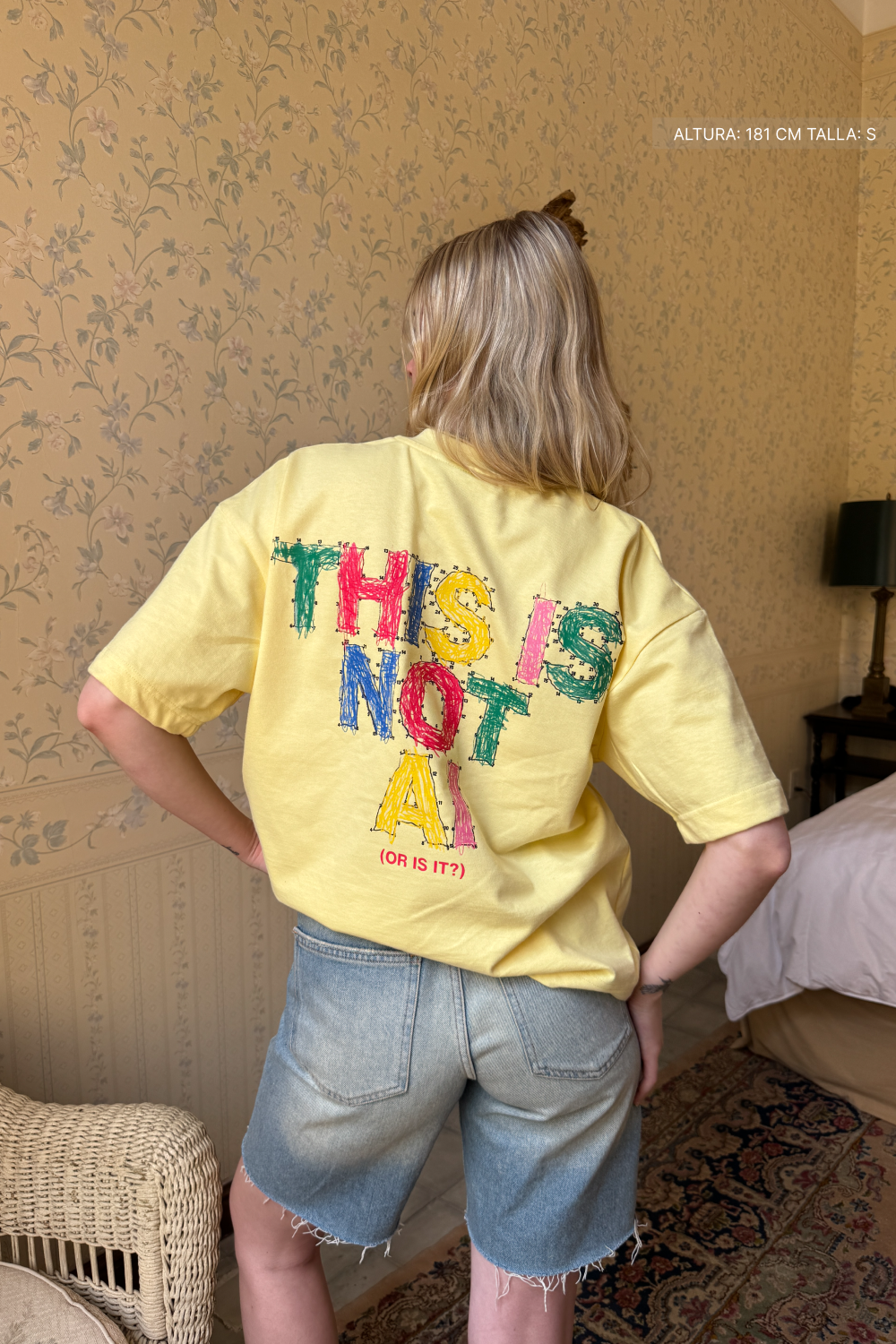 Not AI Crayon Tee Canary Yellow