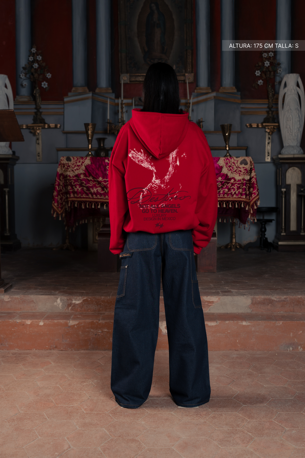 Not All Angels Hoodie Cherry Red