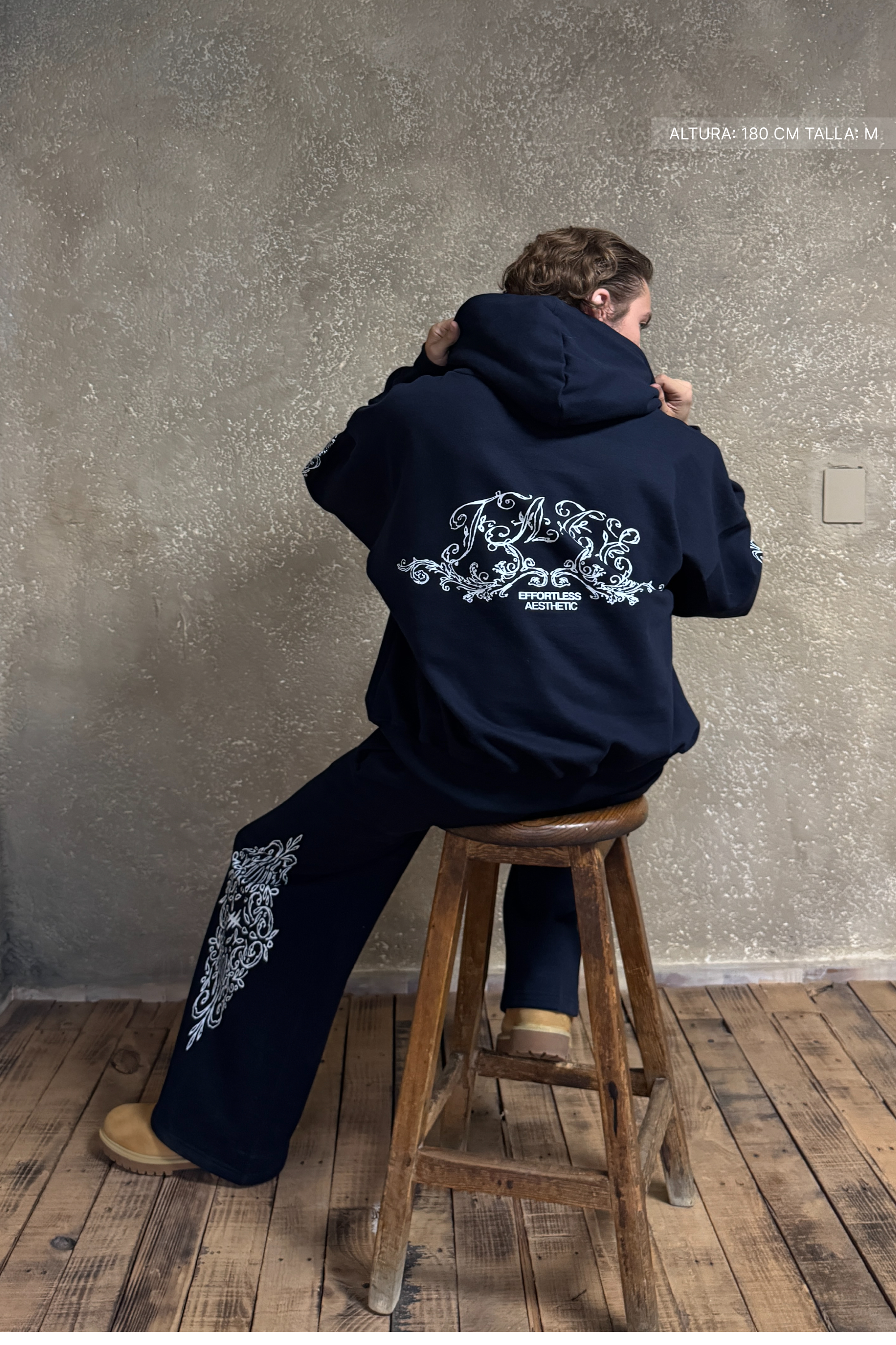 Ornate Hoodie Midnight Blue