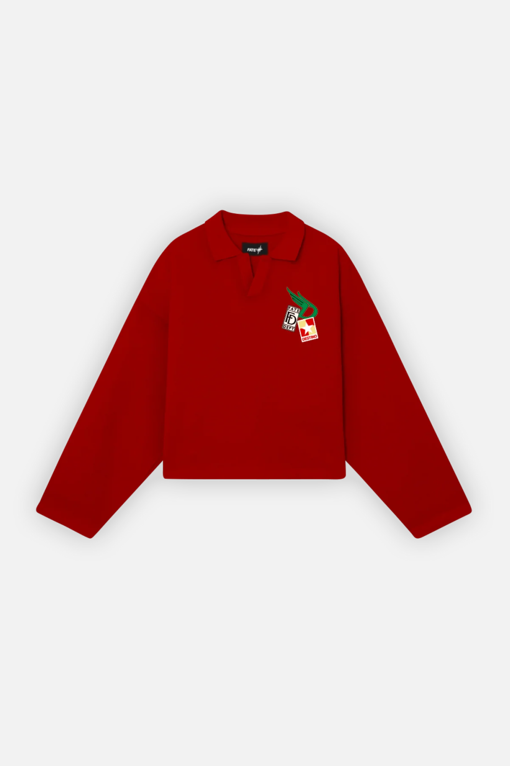 Racing Patches Longsleeve Polo Red