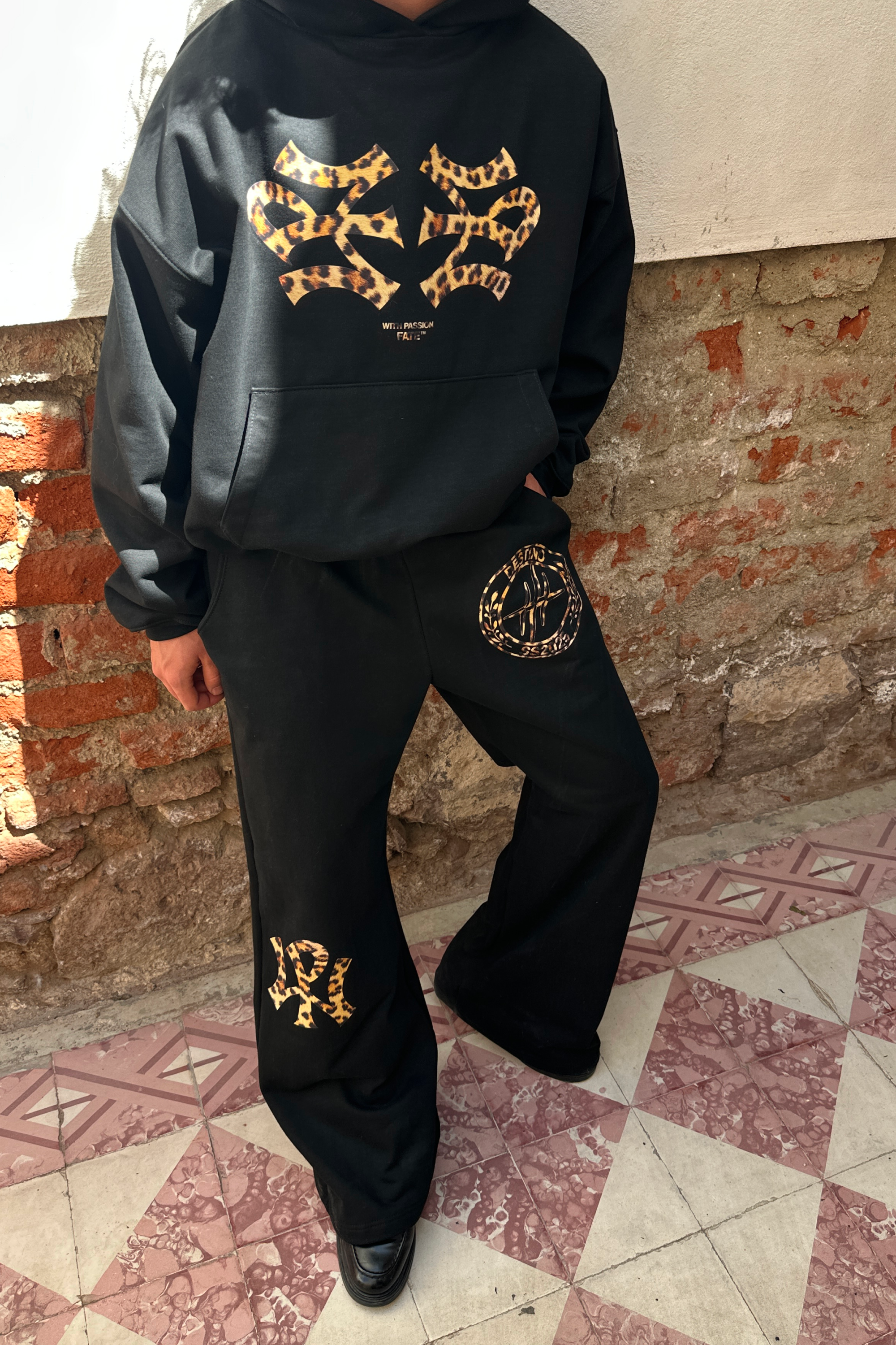 WP Cheetah Flare Pants Vantablack