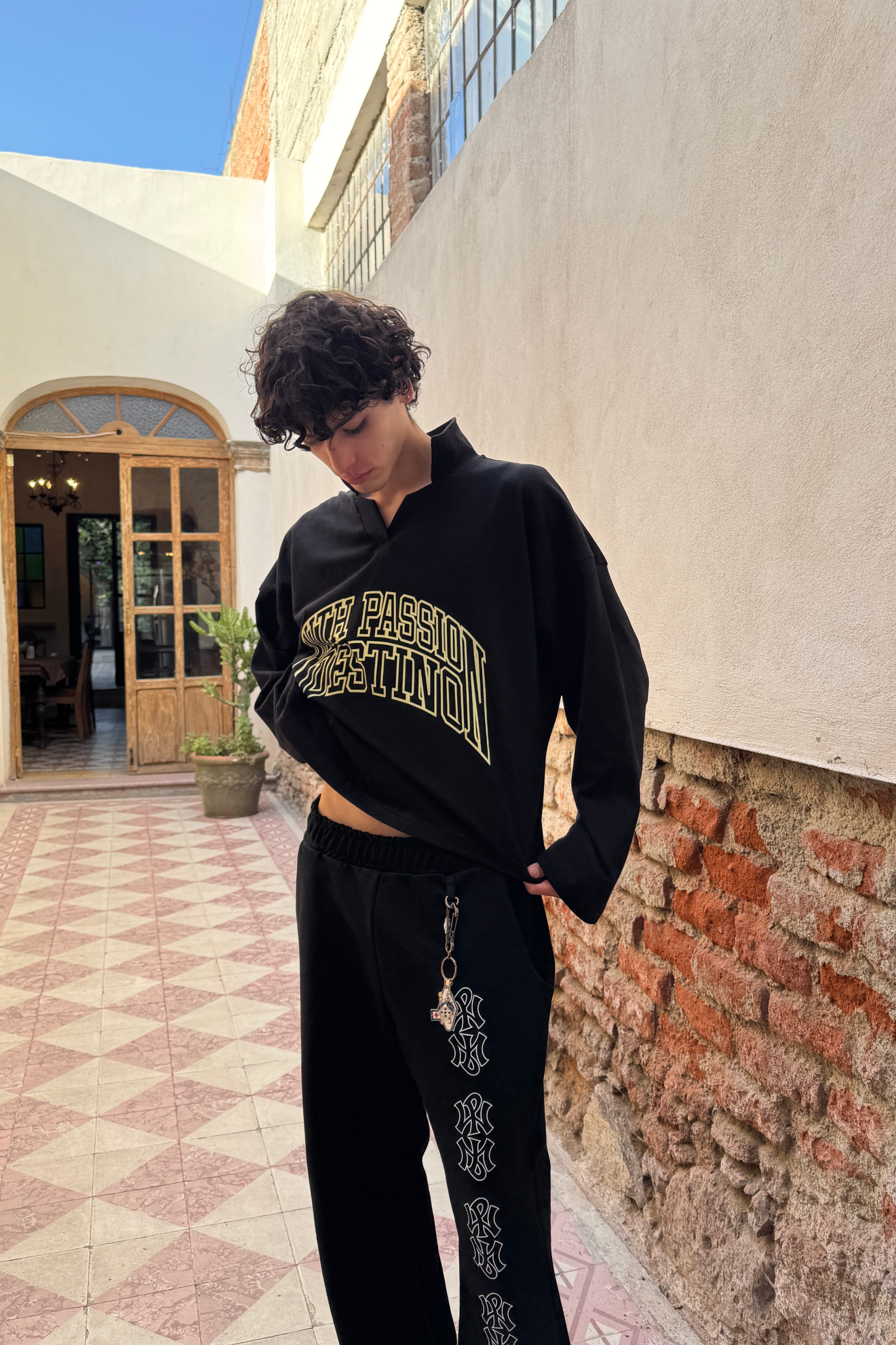 With Passion Longsleeve Polo Black