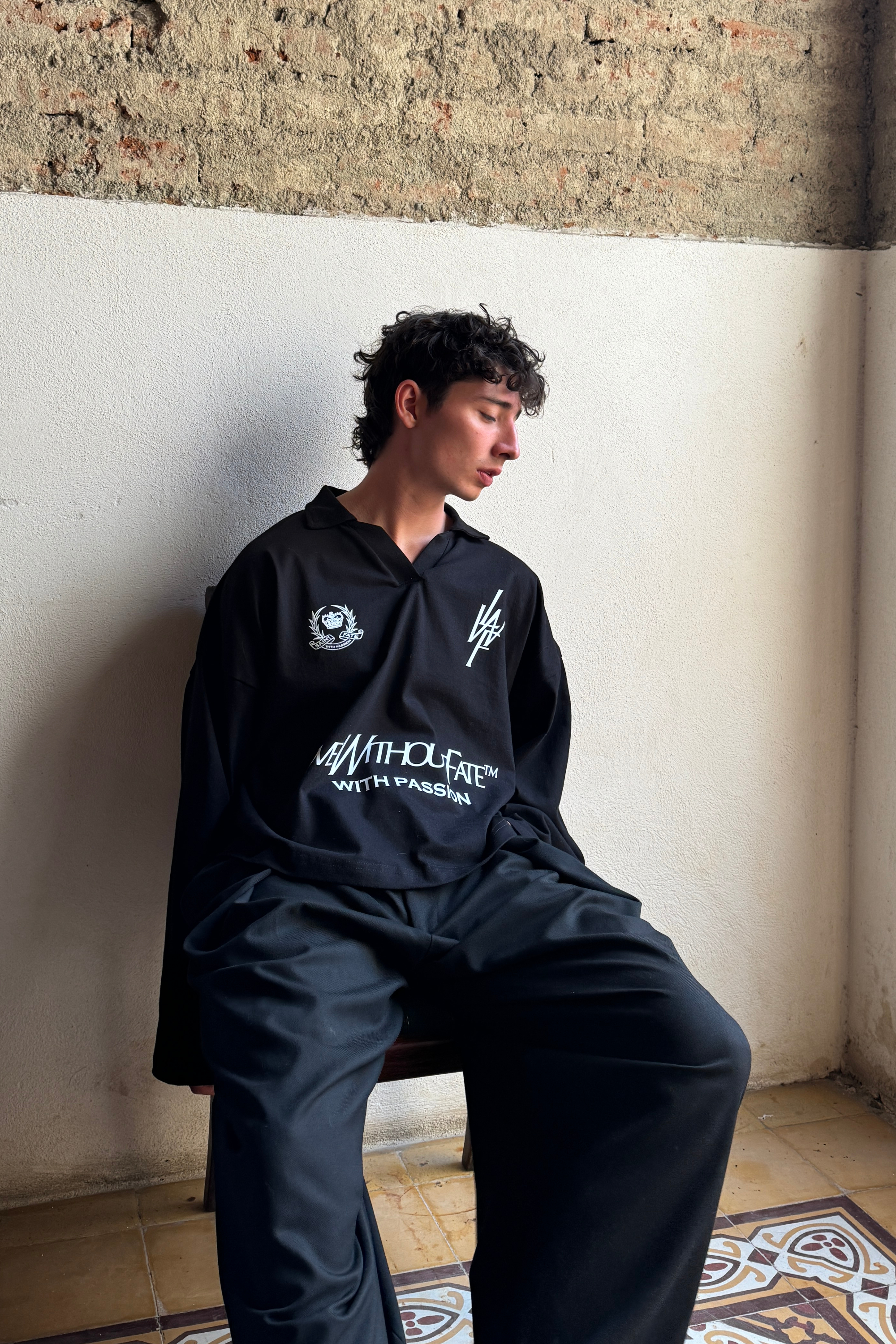 LoveWithoutFate Longsleeve Polo Black