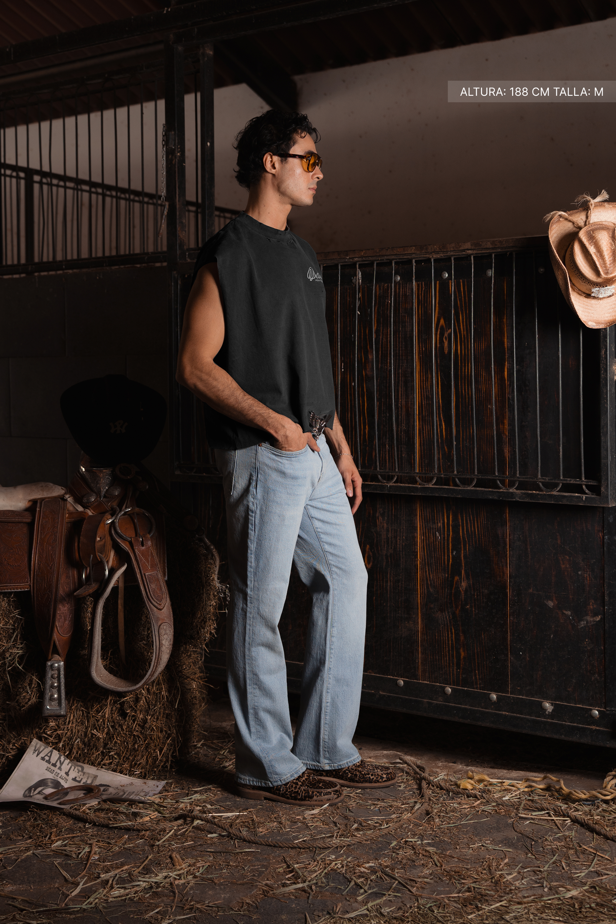 Shut Up Cowboy Tank Top Washed Grey