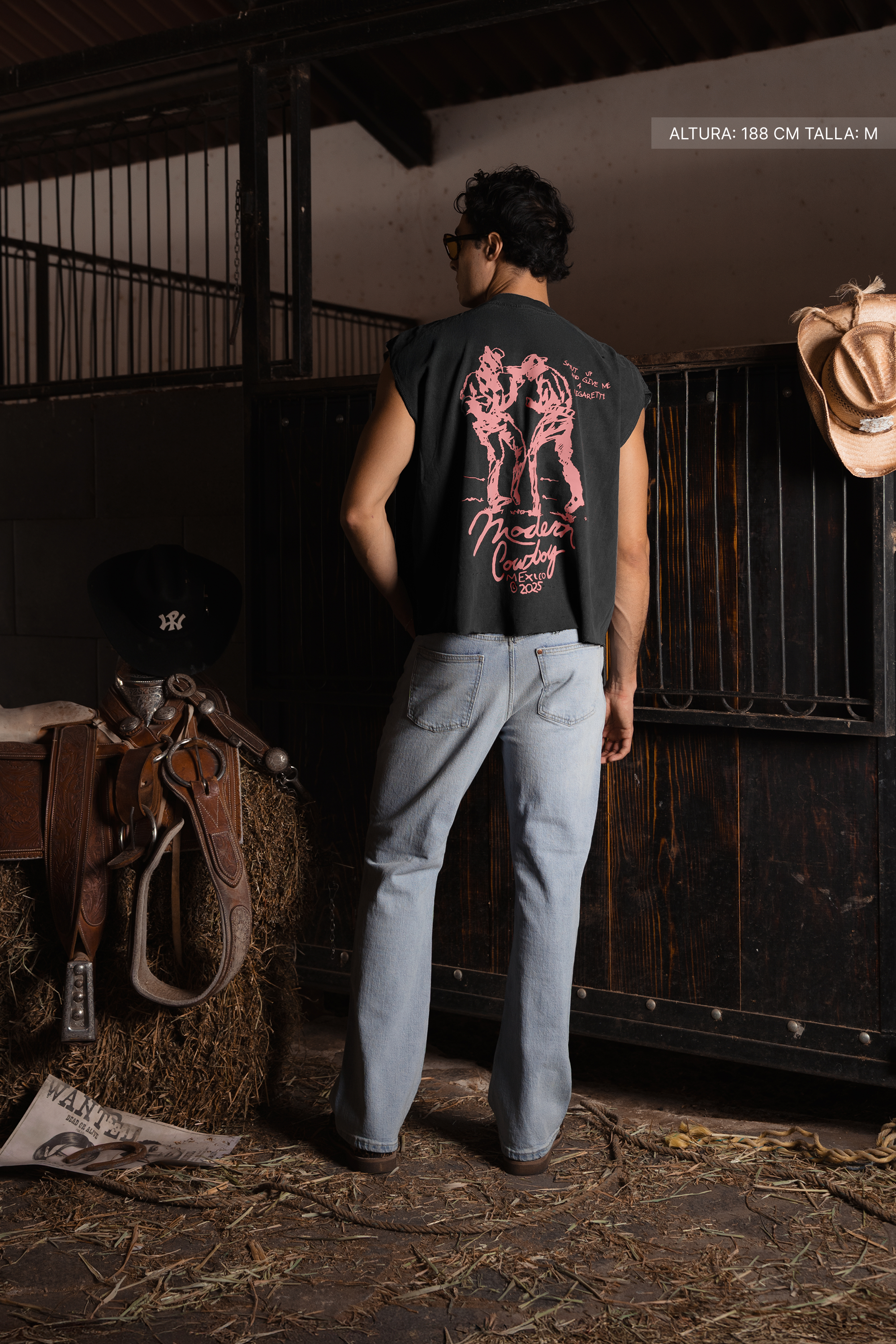 Shut Up Cowboy Tank Top Washed Grey