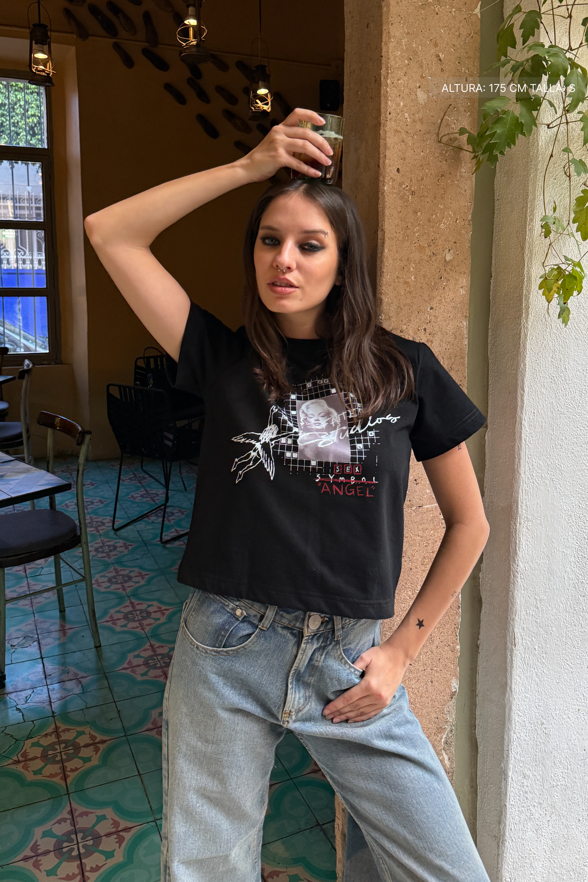 Sex Angel Crop Tee Black