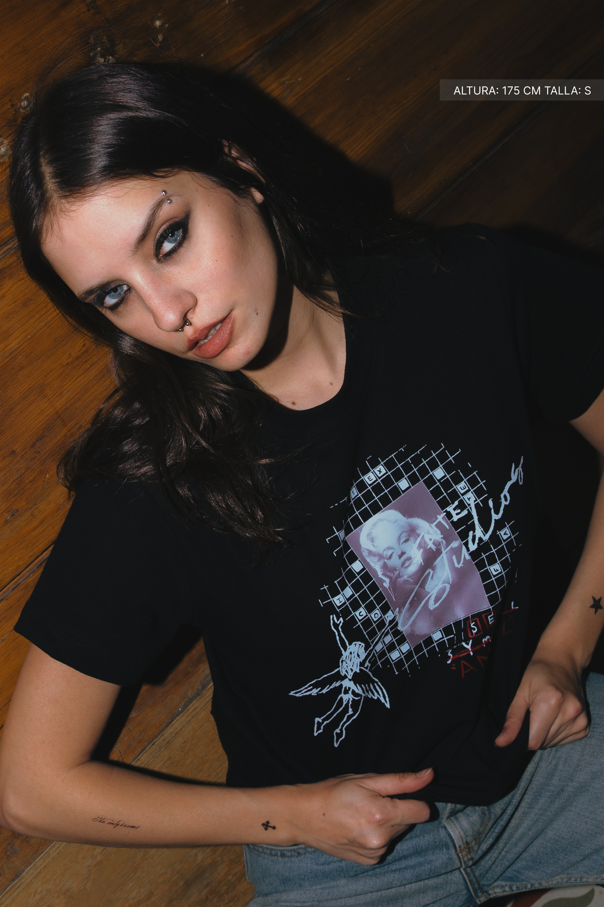 Sex Angel Crop Tee Black