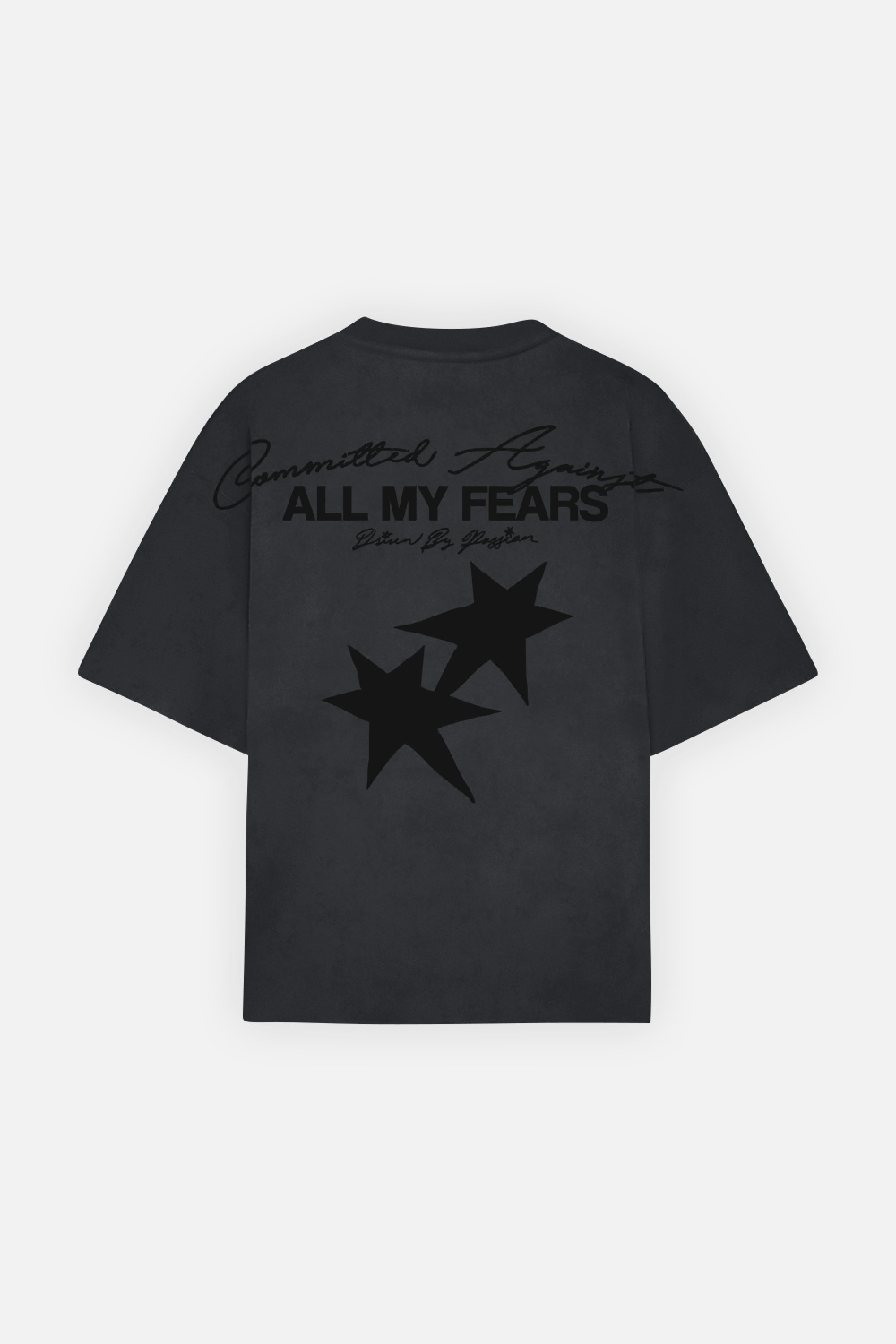 All My Fears Black Tee Vintage Black