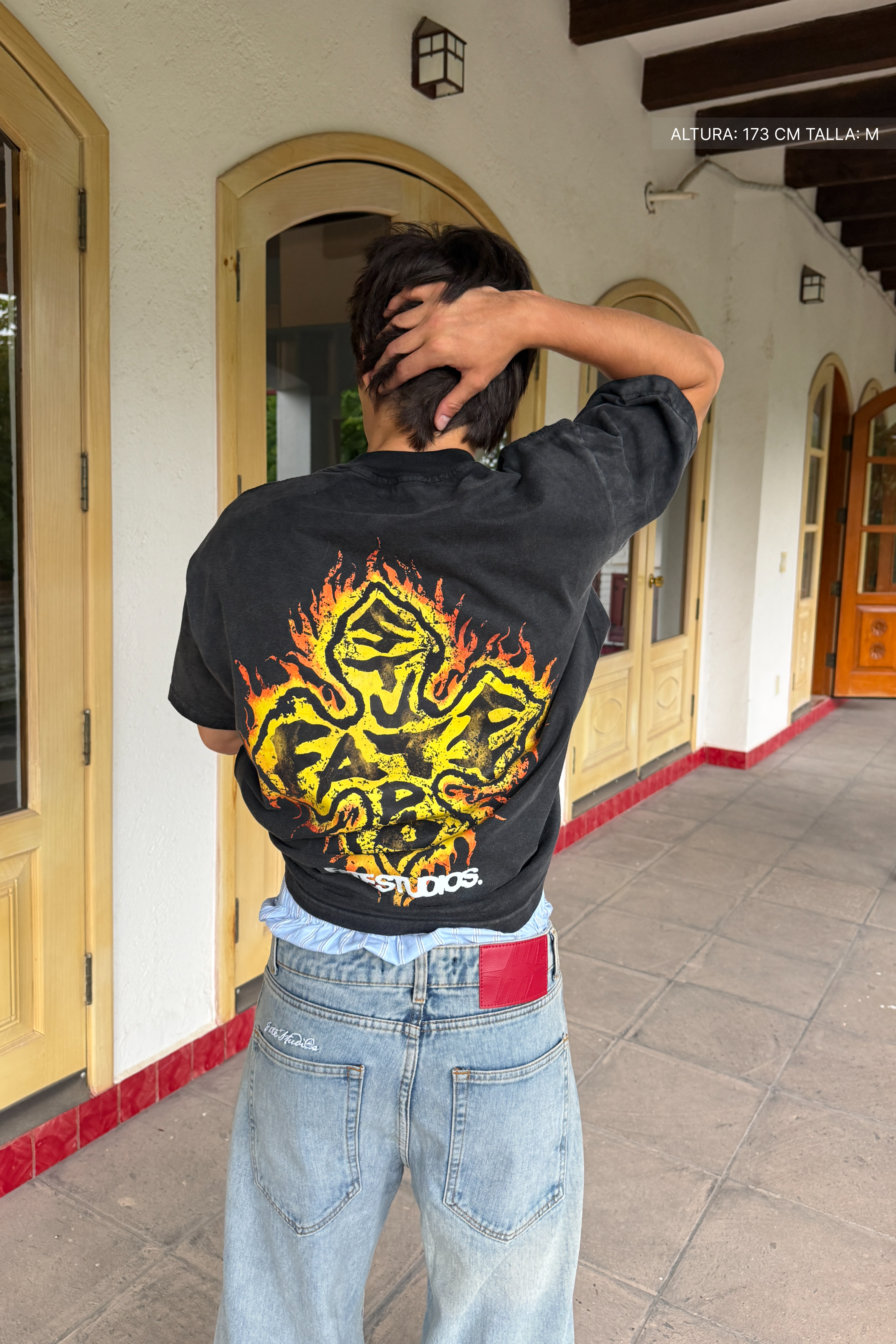 Fire Cross Tee Vintage Black