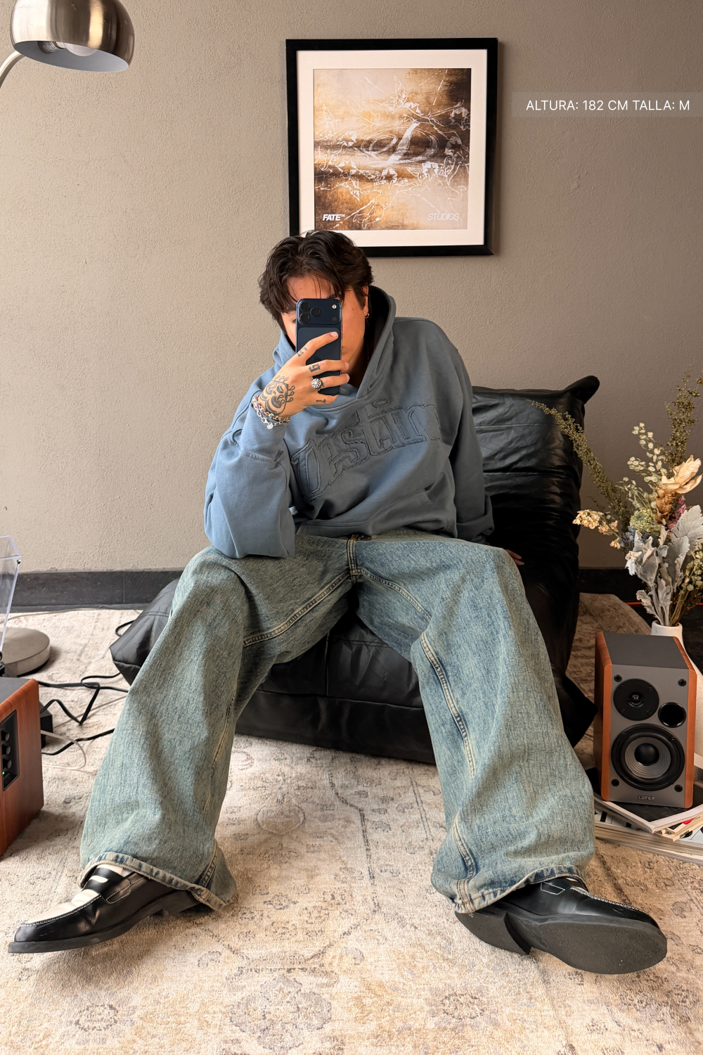 Signature Patch Hoodie Iron Blue