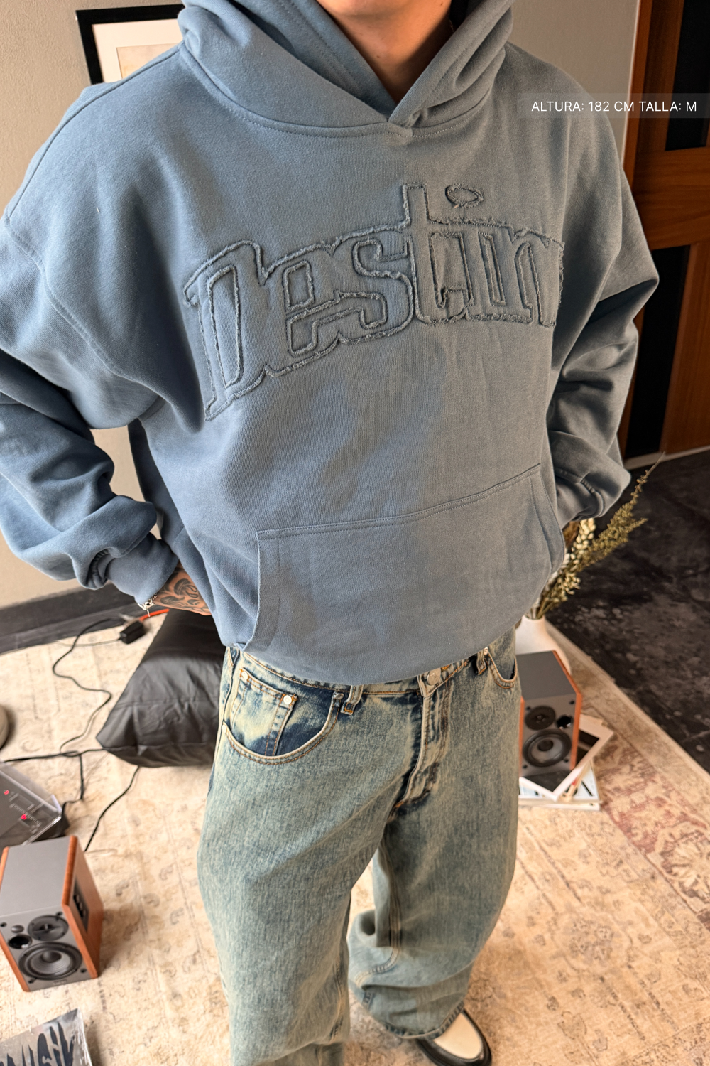 Signature Patch Hoodie Iron Blue