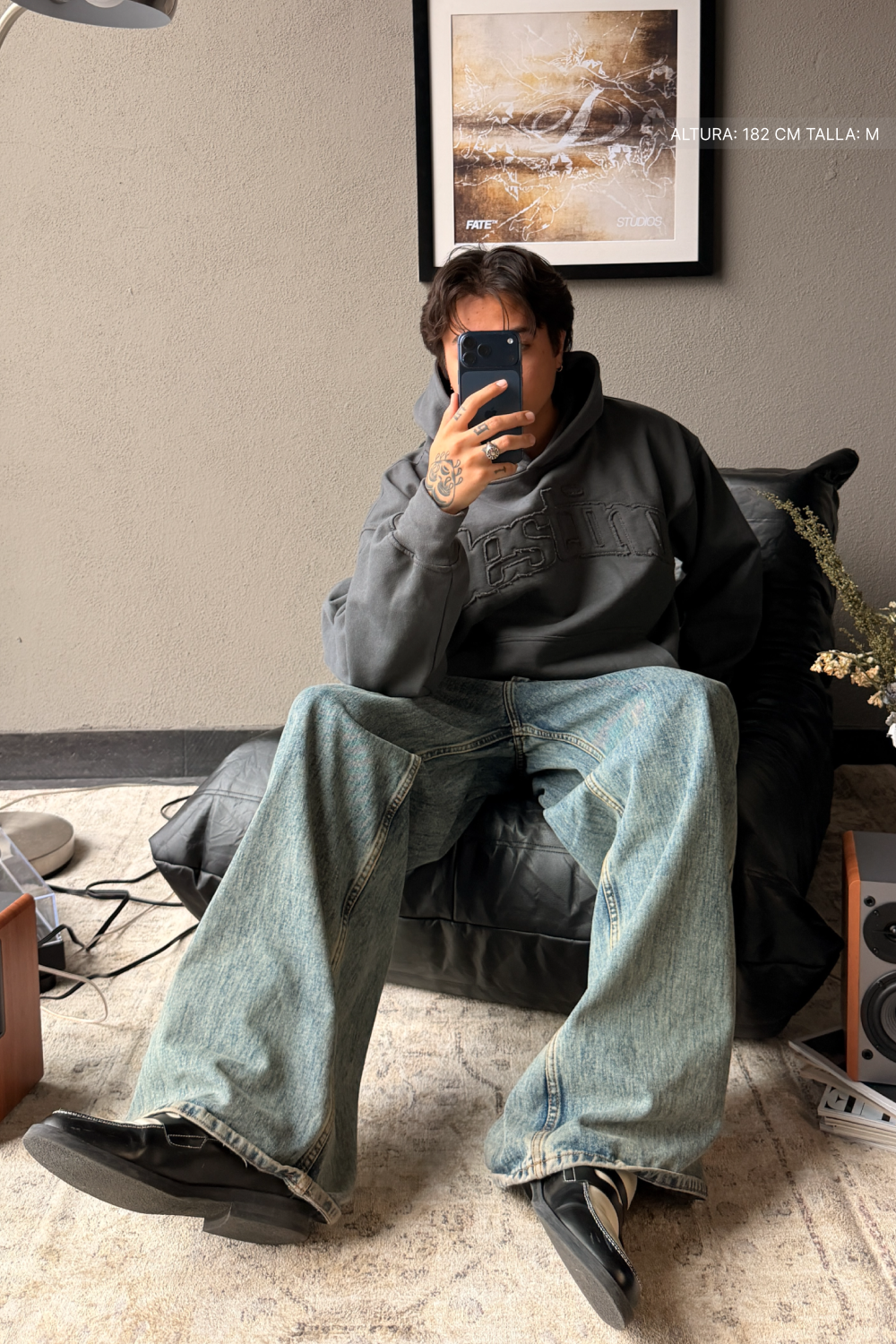 Signature Patch Hoodie Oxford Grey