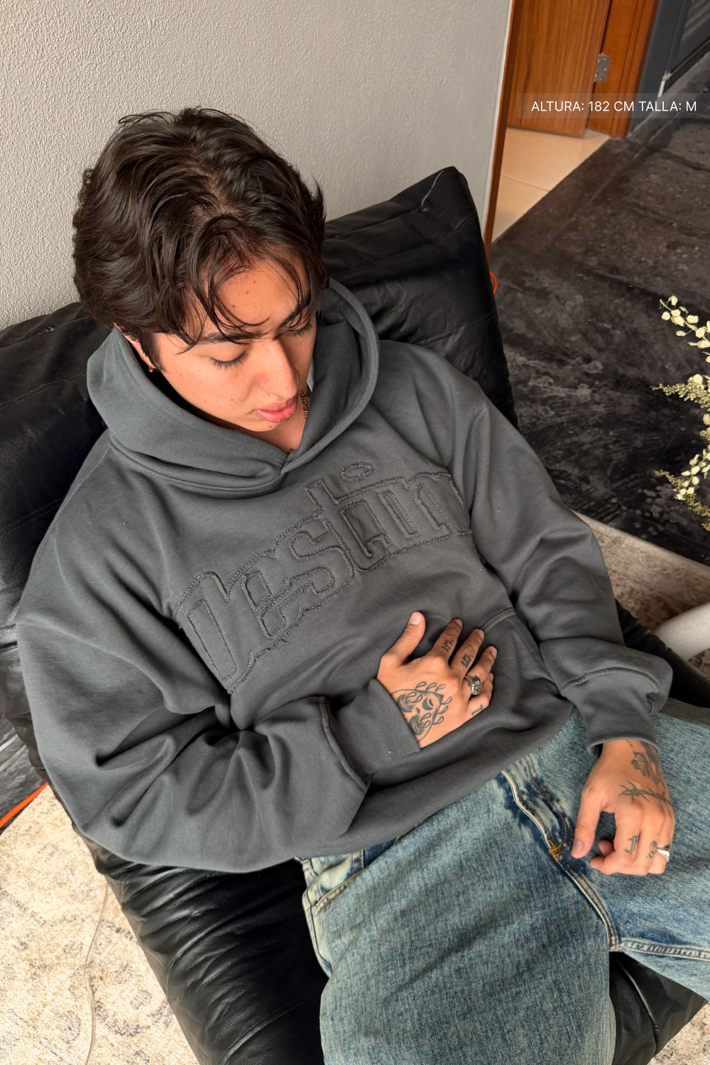 Signature Patch Hoodie Oxford Grey