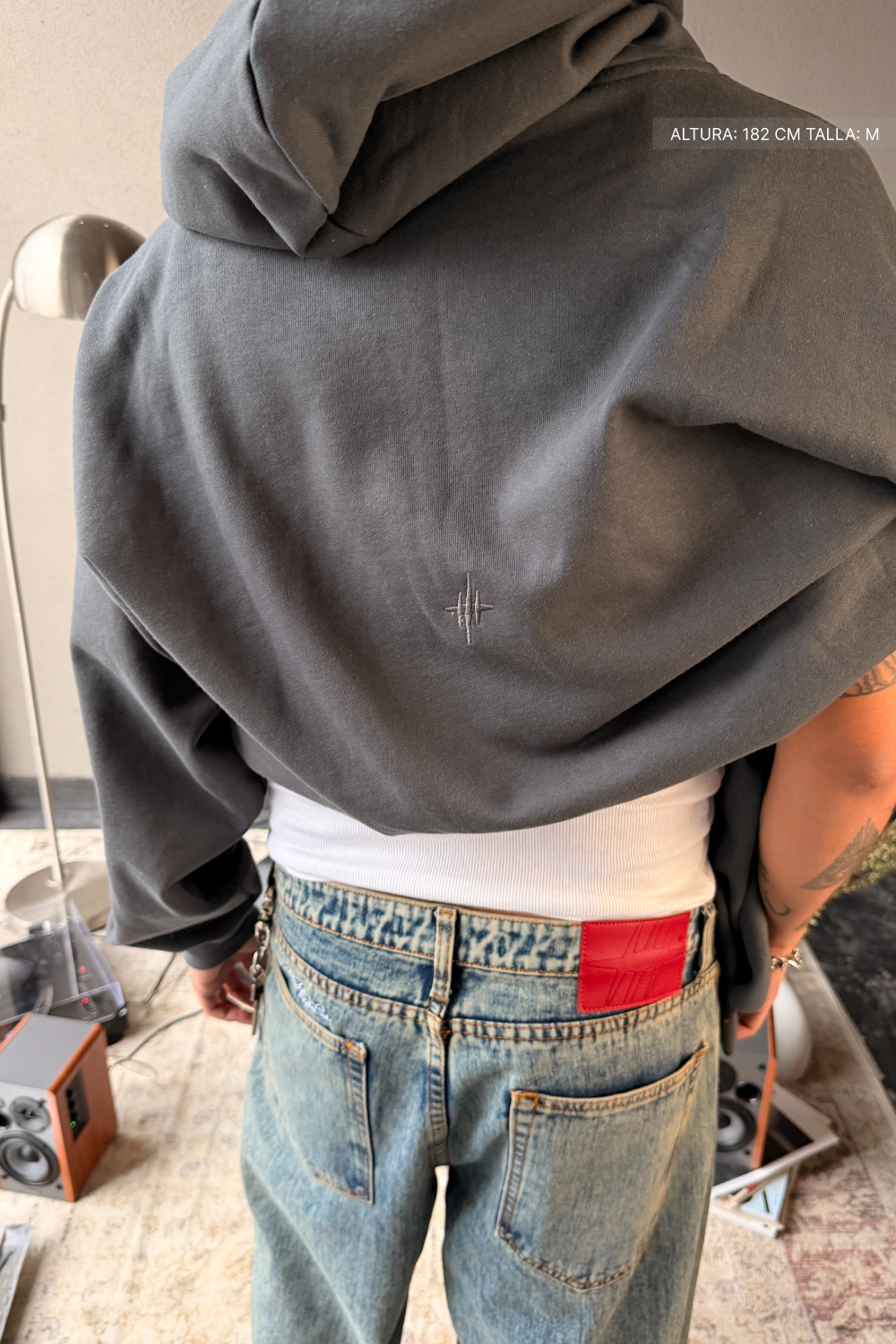 Signature Patch Hoodie Oxford Grey