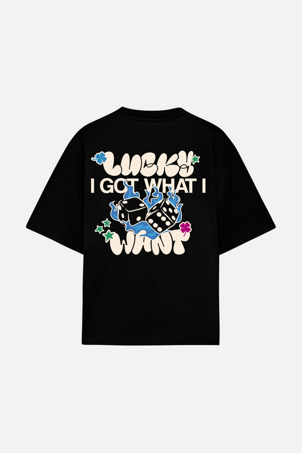 Lucky I Got Tee Black