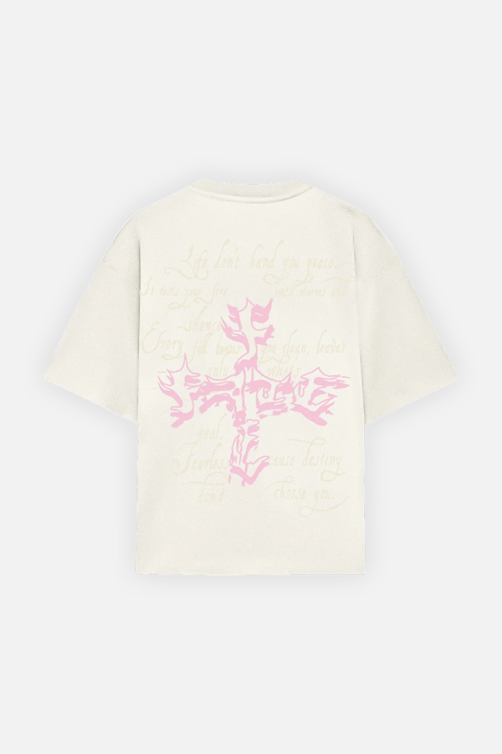 Letter Cross Tee Ivory – FATE
