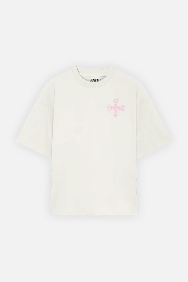 Letter Cross Tee Ivory