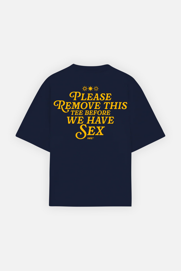 Please Remove Tee Navy Blue