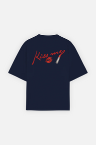 Kiss Me Tee Navy Blue