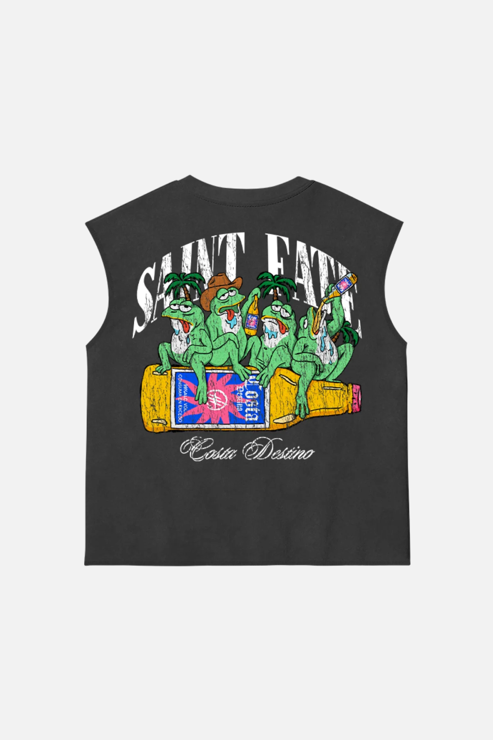 Drunk Frogs Tank Top Washed Grey