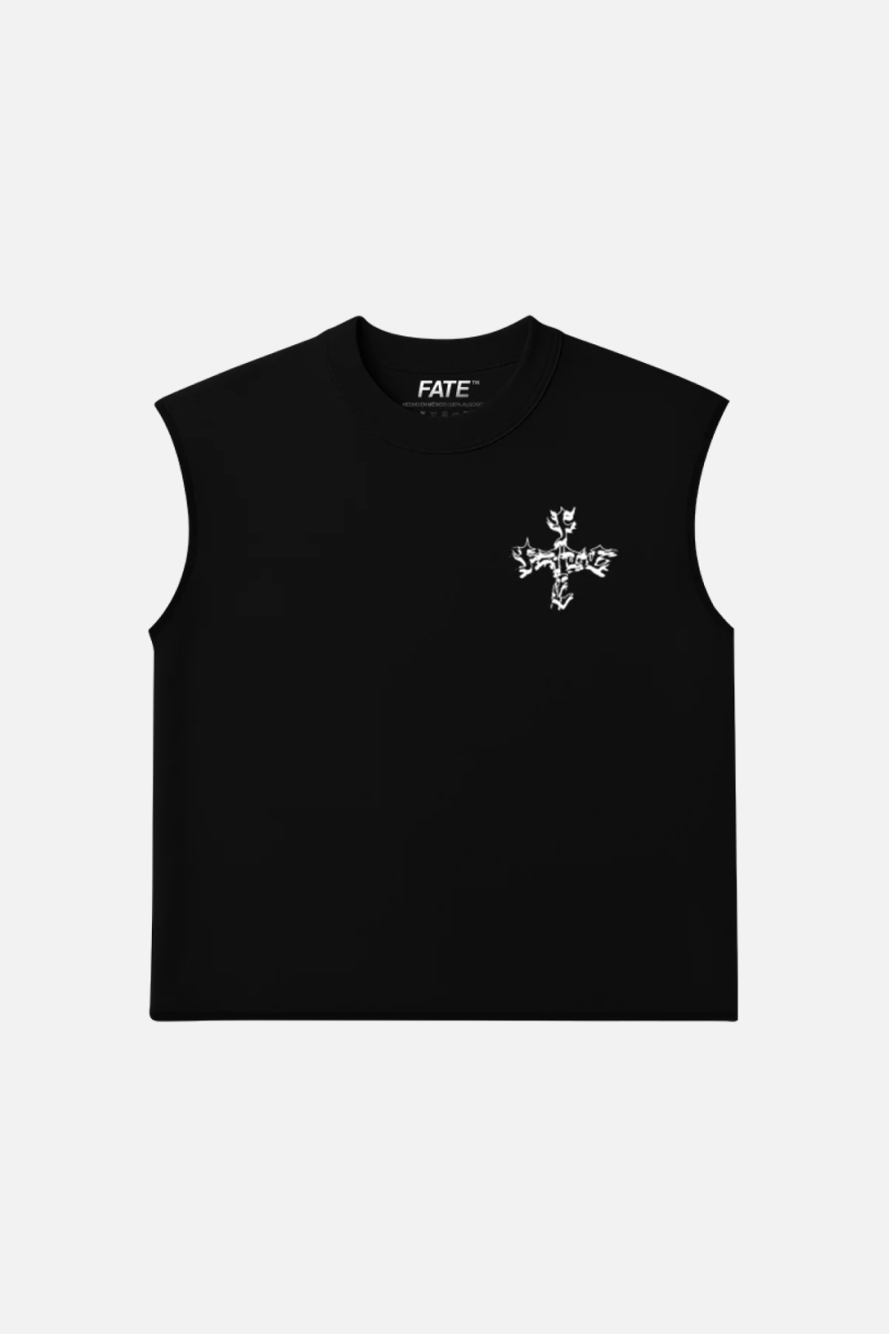Letter Cross Tank Top Black