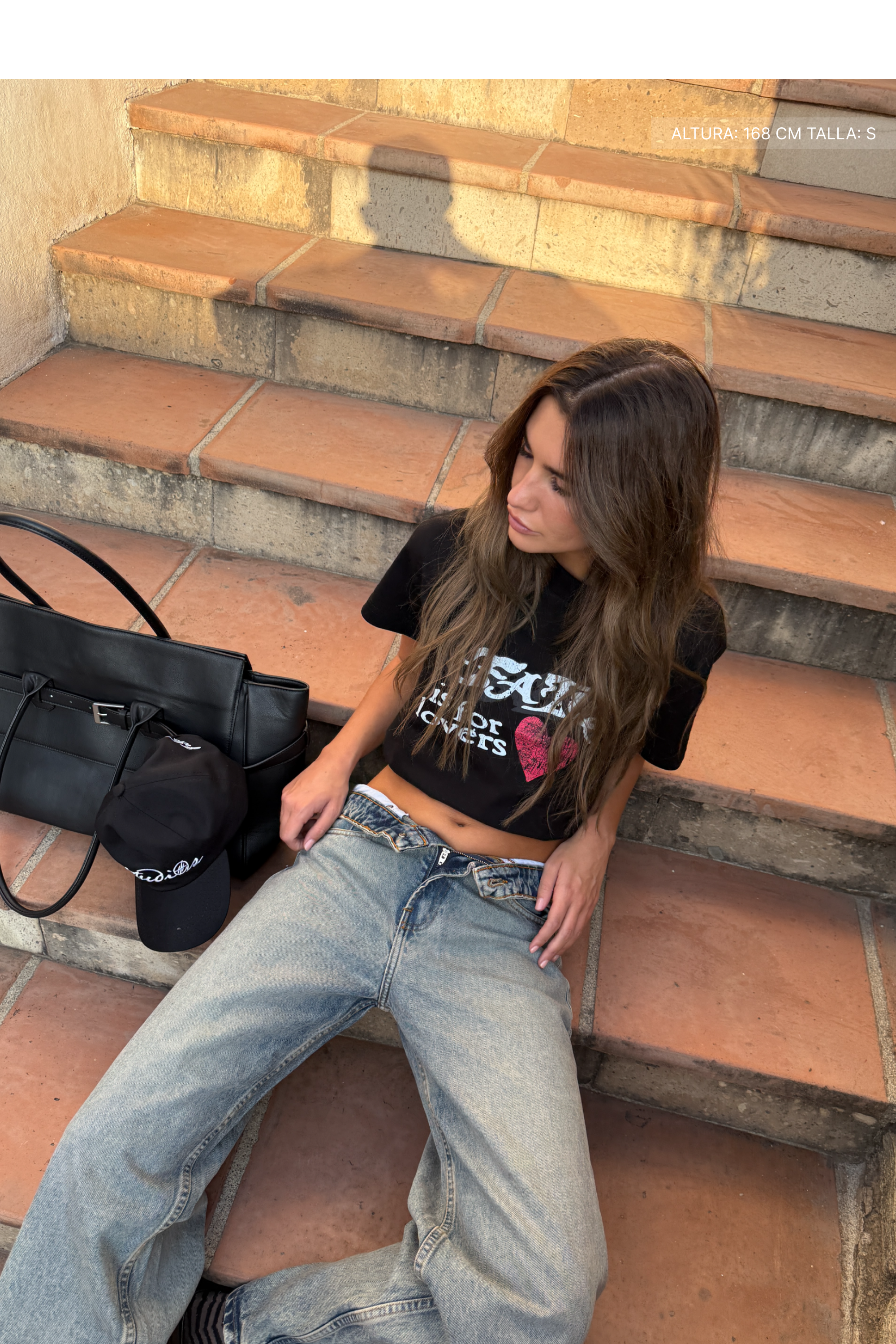 Fate is for Lovers Crop Tee Black