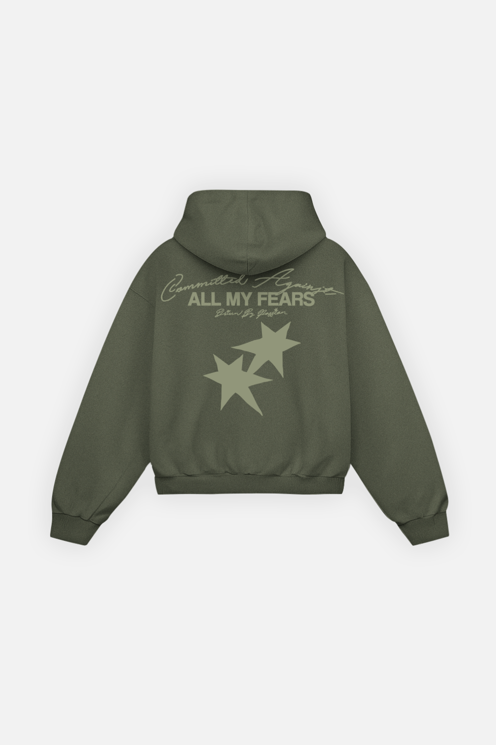 All My Fears Hoodie Green Forest — Espalda