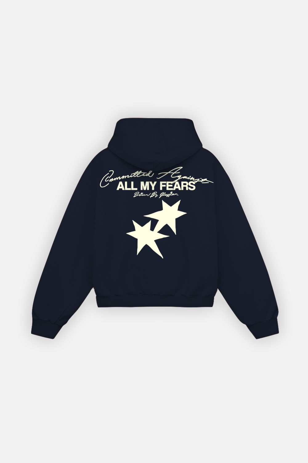All My Fears Hoodie Midnight Blue — Espalda