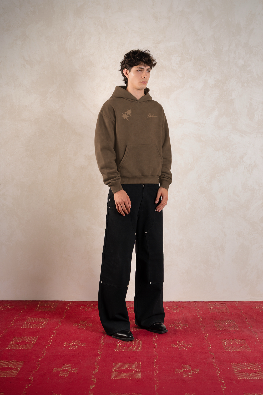 All My Fears Hoodie Mocha Brown — Modelo frente
