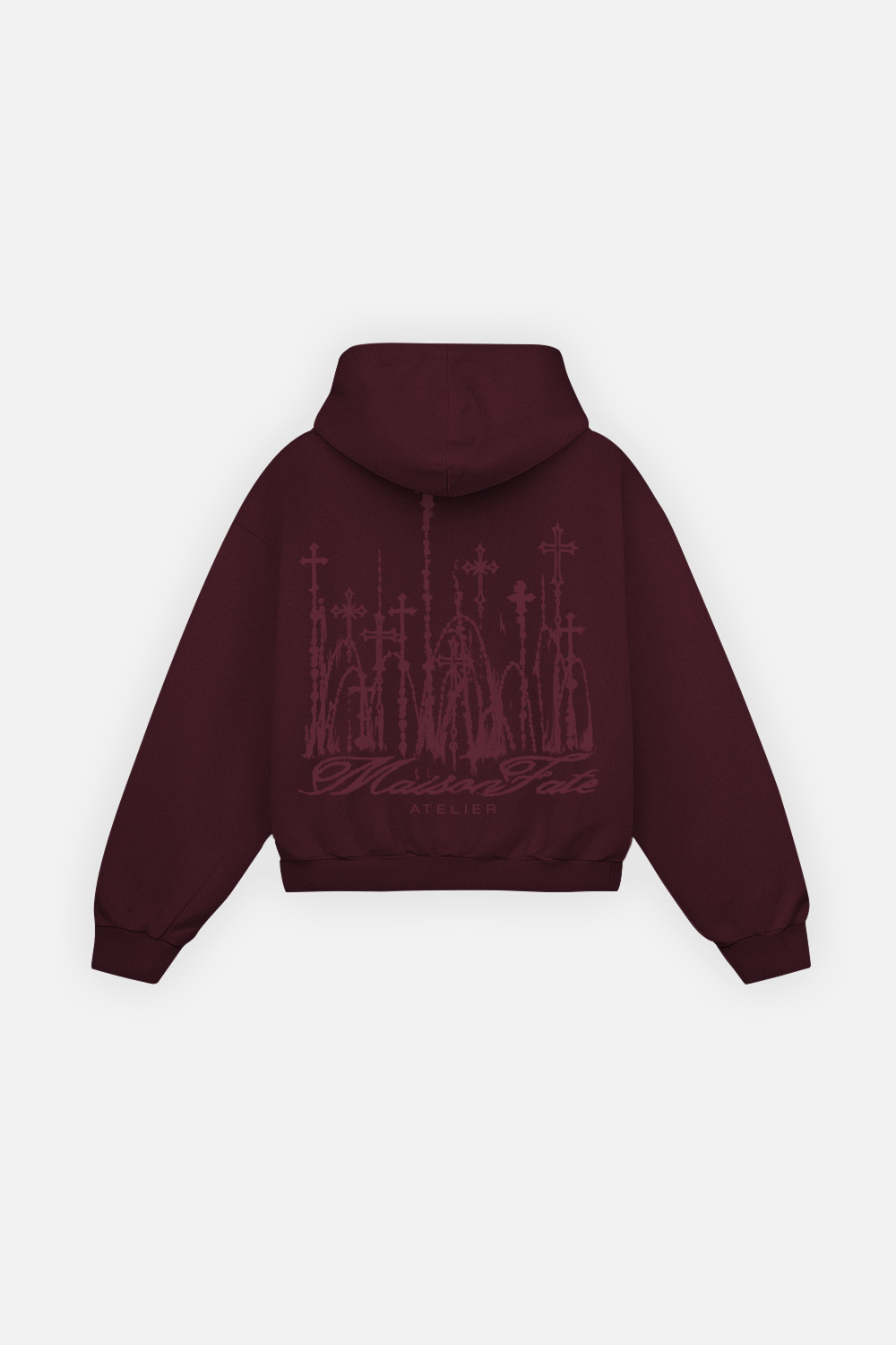 Cathedral Hoodie Burgundy — Espalda