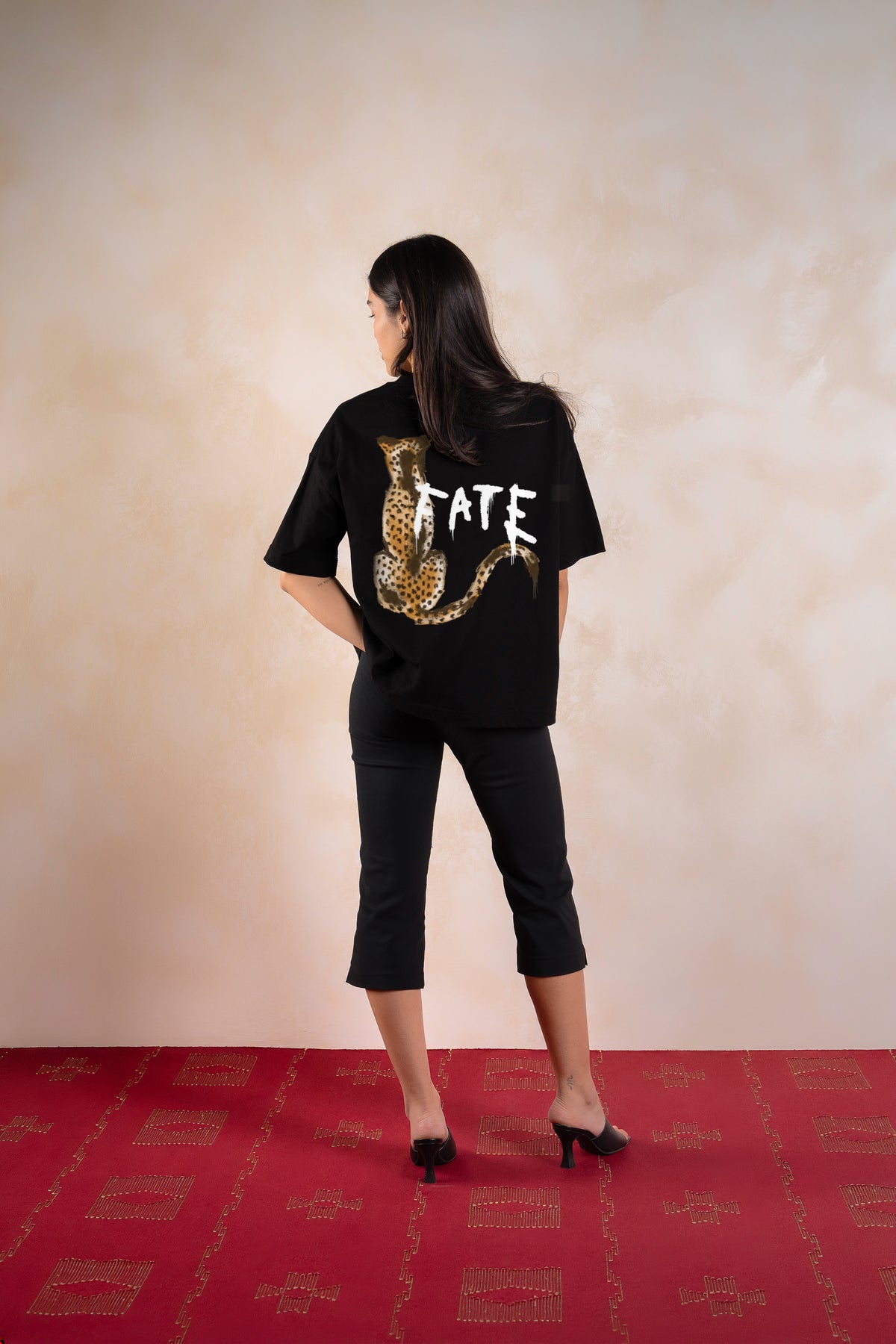 Cheetah Tee Black — Editorial FATE · Espalda · Lookbook 2026-09-21