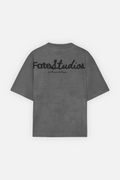 Studio Script Tee Washed Grey — Back